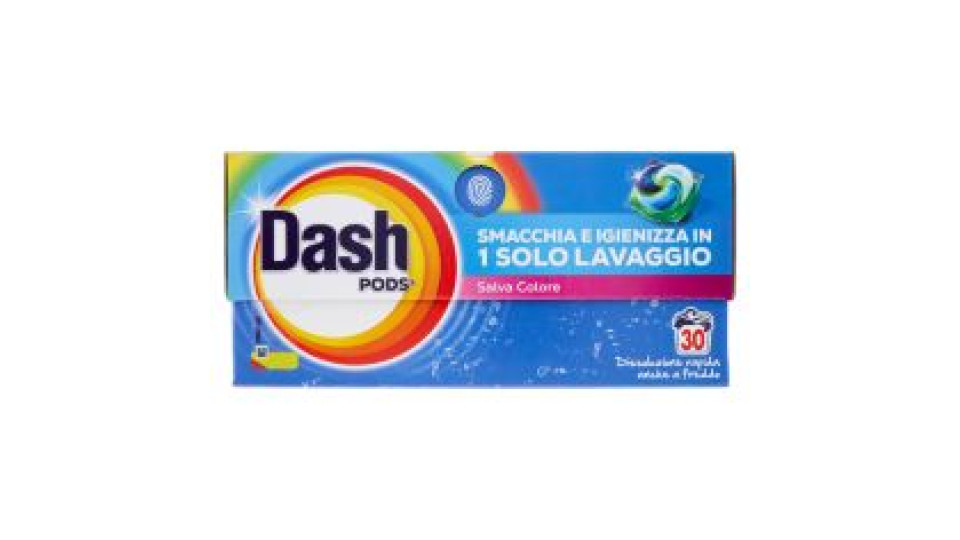Dash Pods Detersivo Lavatrice in Capsule, Salva Colore, 30 Lavaggi 519 g
