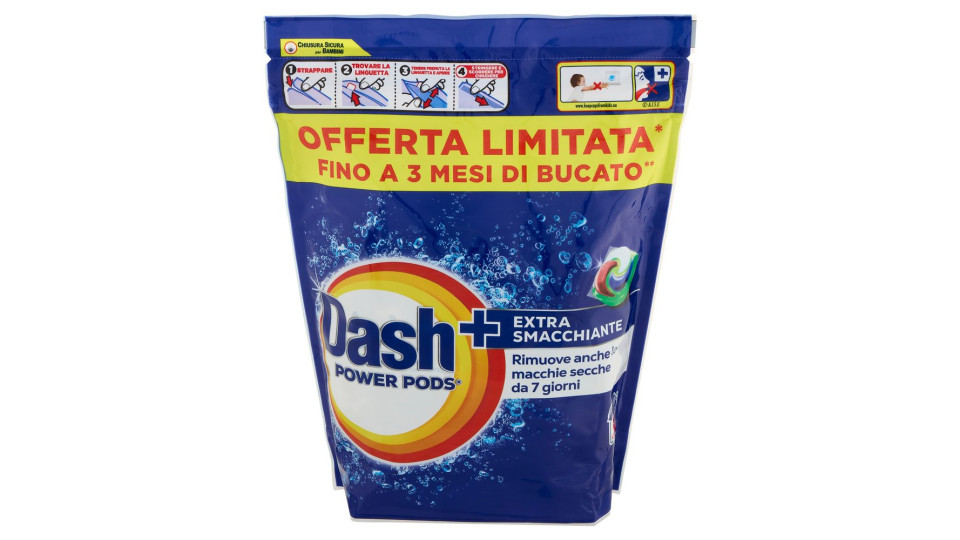 Dash Power Pods Detersivo Lavatrice In Capsule, Azione Extra-Smacchiante, 38 Lavaggi 885,4 g