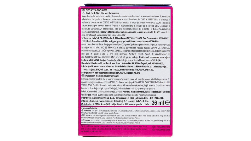 Duck Fresh Discs - Base per Dischi Gel Igienizzanti WC, Fragranza Hibiscus 36ml