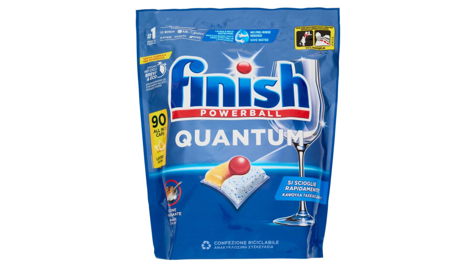Finish Quantum Limone pastiglie lavastoviglie 18 lavaggi 187,2 g