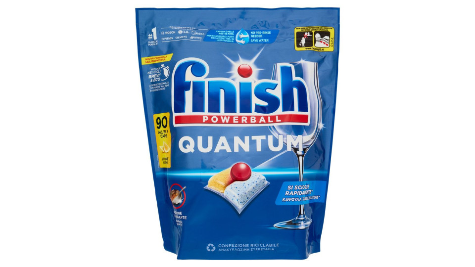 Finish Quantum Limone pastiglie lavastoviglie 18 lavaggi 187,2 g
