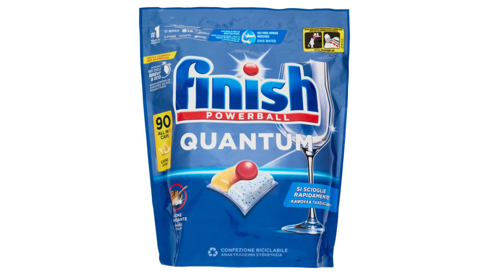 Finish Quantum Limone pastiglie lavastoviglie 18 lavaggi 187,2 g
