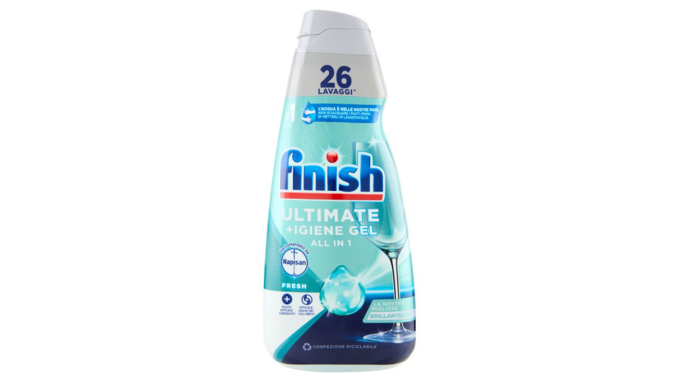 Finish Ultimate + Igiene Gel Fresh liquido lavastoviglie 26 lavaggi 560 ml