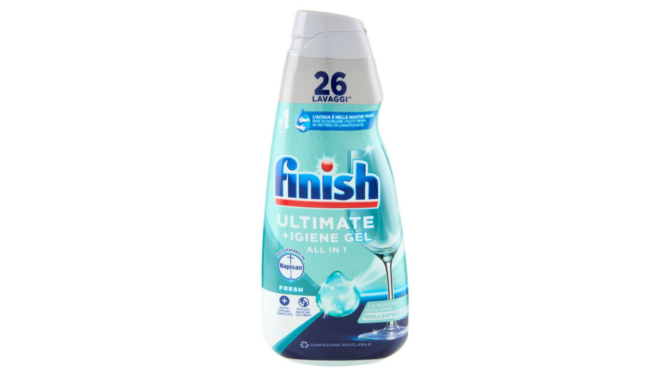 Finish Ultimate + Igiene Gel Fresh liquido lavastoviglie 26 lavaggi 560 ml