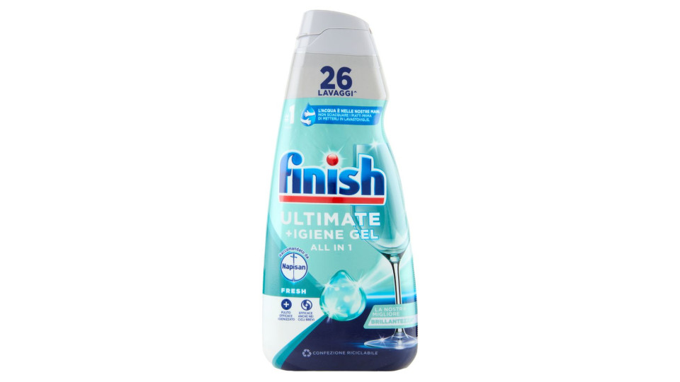 Finish Ultimate + Igiene Gel Fresh liquido lavastoviglie 26 lavaggi 560 ml
