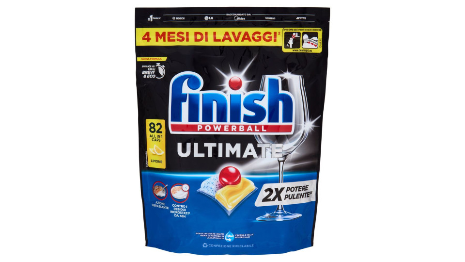 Finish Ultimate Limone pastiglie lavastoviglie 112 lavaggi 1444,8 g