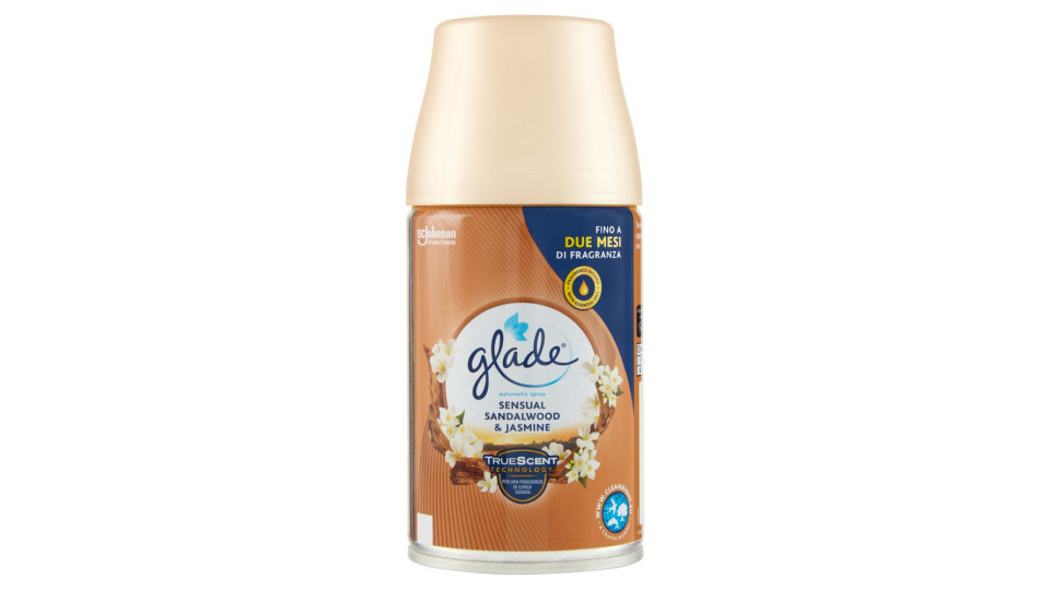 Glade Automatic Spray Ricarica, Profumatore per Ambienti, Fragranza Sensual Sandalwood&Jasmine 269ml