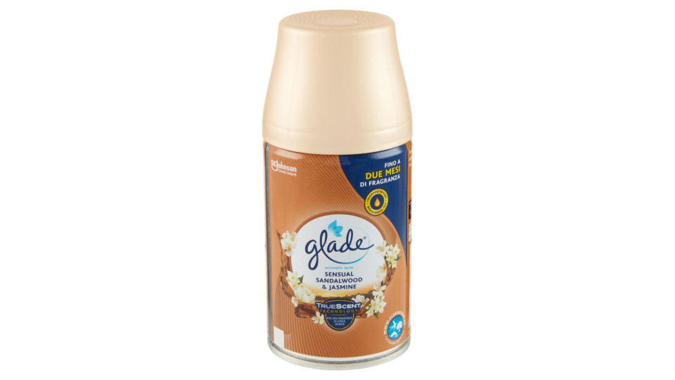 Glade Automatic Spray Ricarica, Profumatore per Ambienti, Fragranza Sensual Sandalwood&Jasmine 269ml