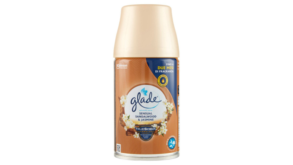 Glade Automatic Spray Ricarica, Profumatore per Ambienti, Fragranza Sensual Sandalwood&Jasmine 269ml