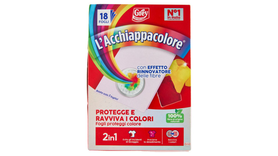 GREY l'Acchiappacolore Protegge e Ravviva i Bianchi 18 Fogli