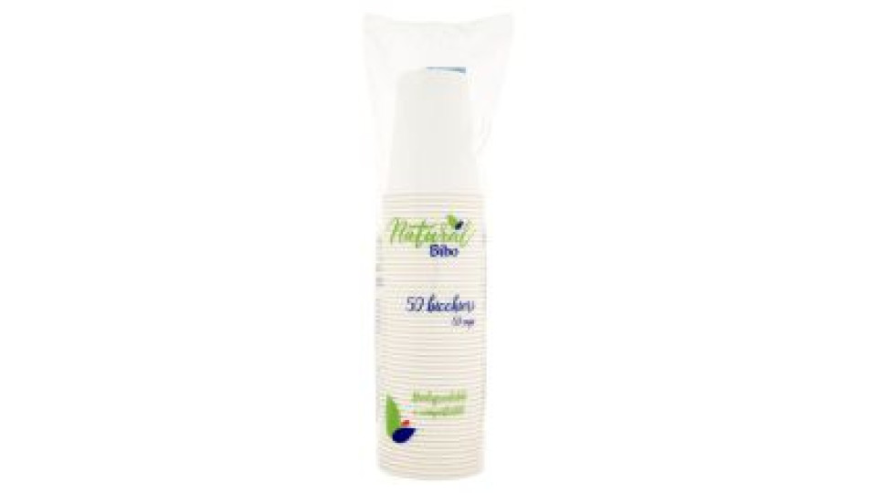 Natural Bibo bicchieri Biodegradabili e compostabili 200 cc 50 pz