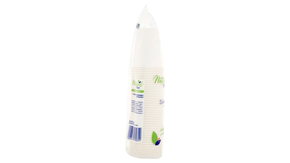 Natural Bibo bicchieri Biodegradabili e compostabili 200 cc 50 pz