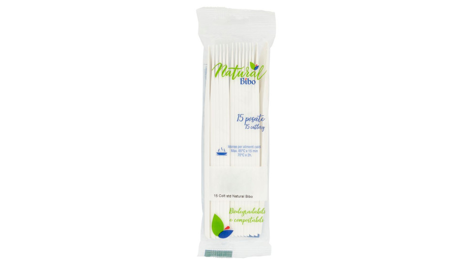 Natural Bibo Coltelli Standard Biodegradabili e compostabili 15 pz