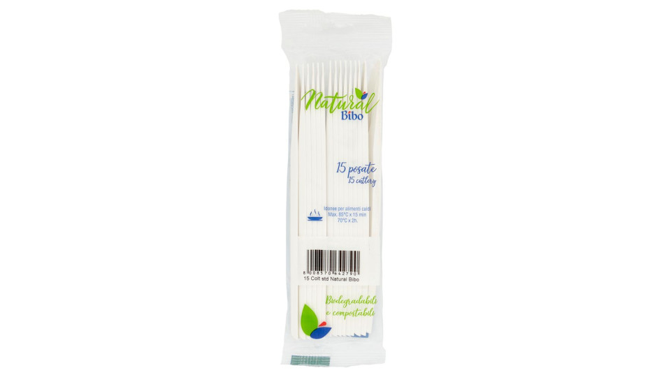 Natural Bibo Coltelli Standard Biodegradabili e compostabili 15 pz