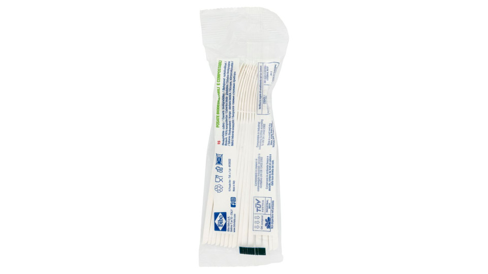 Natural Bibo Cucchiai Standard Biodegradabili e compostabili 15 pz
