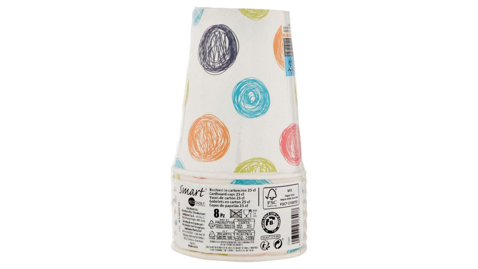 Smart PerLa Festa Bicchieri in cartoncino 25 cl 10 pz