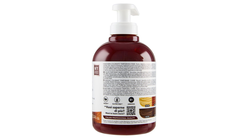 Alama Professional S.O.S. Color & Go Maschera nutriente e colorante Rame 300 ml