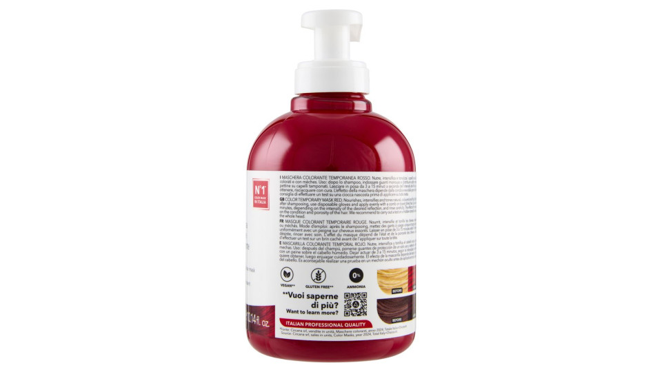 Alama Professional S.O.S. Color & Go Maschera nutriente e colorante Rosso 300 ml