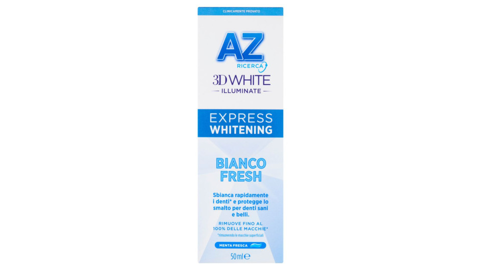 AZ Ricerca Dentifricio 3D White Illuminate Express Whitening Bianco Fresh 50 ml