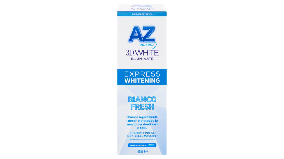 AZ Ricerca Dentifricio 3D White Illuminate Express Whitening Bianco Fresh 50 ml