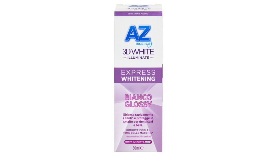 AZ Ricerca Dentifricio 3D White Illuminate Express Whitening Bianco Glossy 50 ml