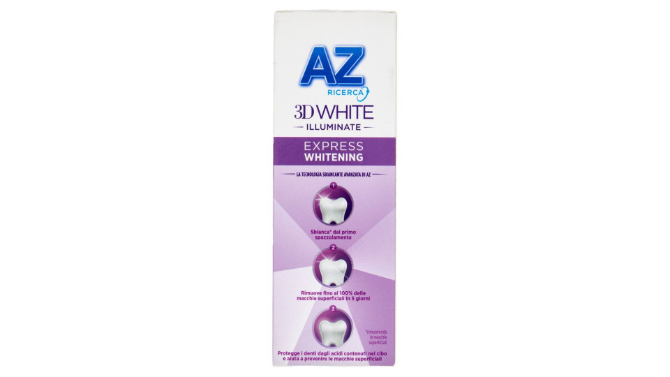 AZ Ricerca Dentifricio 3D White Illuminate Express Whitening Bianco Glossy 50 ml