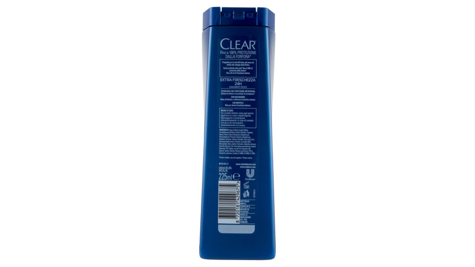 Clear Men Shampoo Antiforfora Extra Freschezza 24H 225 ml