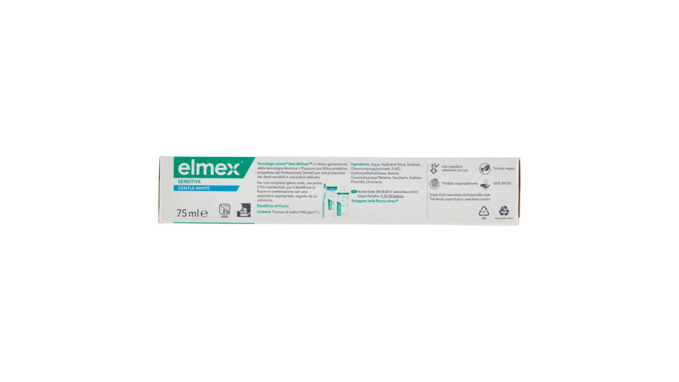 elmex dentifricio Sensitive Gentle White Sbiancante denti sensibili 75 ml