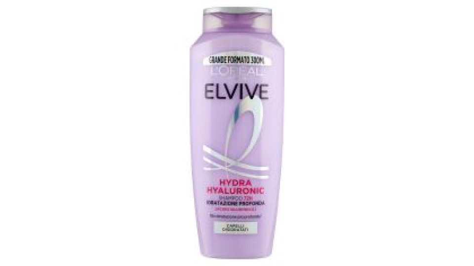 Elvive Hydra Hyaluronic Shampoo 72H Idratazione Profonda, per Capelli Disidratati, 300 ml