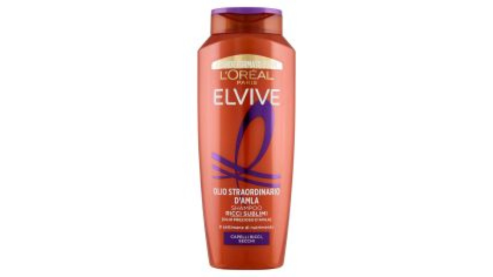 Elvive Olio Straordinario d'Amla Shampoo Ricci Sublimi, per Capelli Ricci, Secchi, 300 ml
