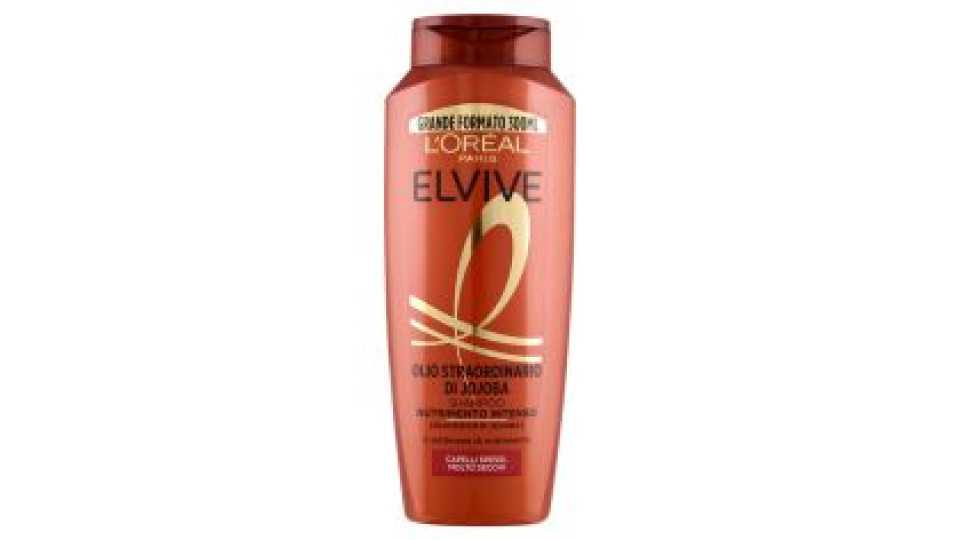 Elvive Olio Straordinario di Jojoba Shampoo Nutrimento Intenso, per Capelli Molto Secchi, 300 ml