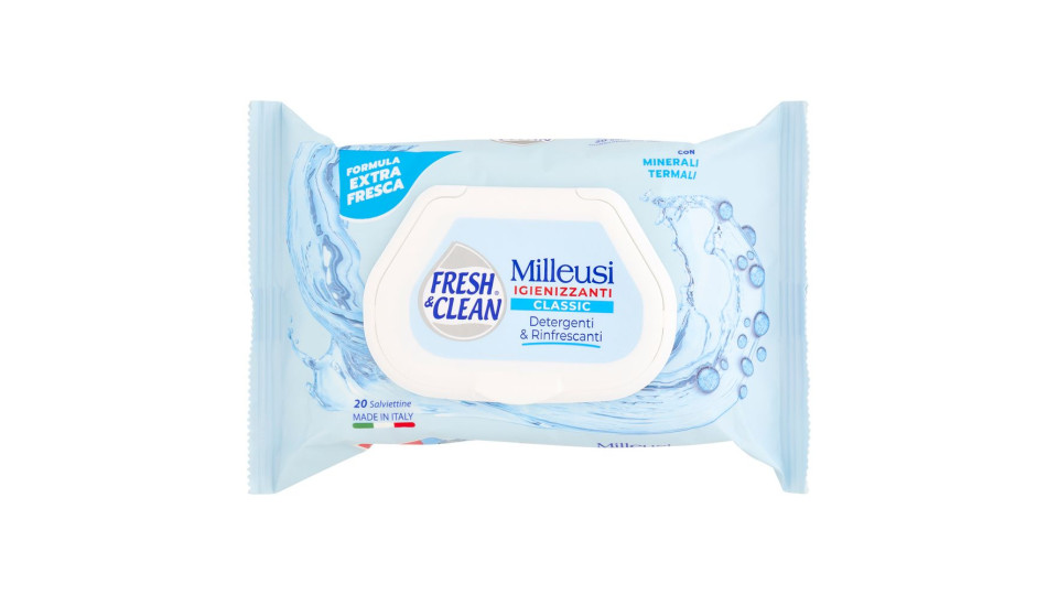 Fresh & Clean Salviettine Milleusi Igienizzanti Classic 20 pz