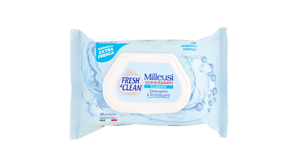Fresh & Clean Salviettine Milleusi Igienizzanti Classic 20 pz