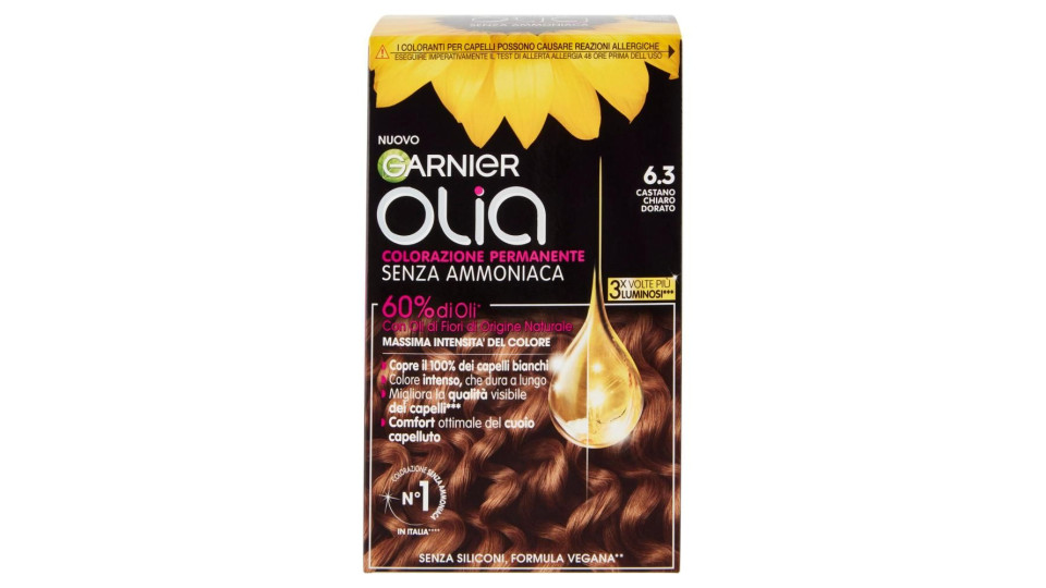Garnier Olia Tinta Capelli, Senza Ammoniaca, Goldlight brown 63