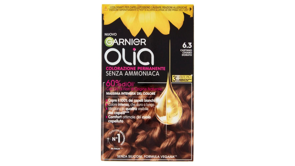 Garnier Olia Tinta Capelli, Senza Ammoniaca, Goldlight brown 63