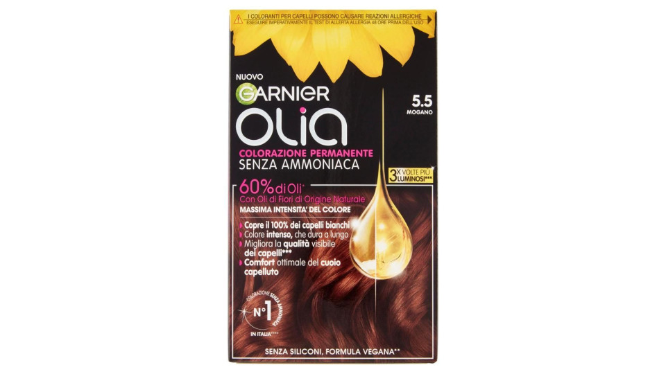 Garnier Olia Tinta Capelli, Senza Ammoniaca, Mahogani Brown 55