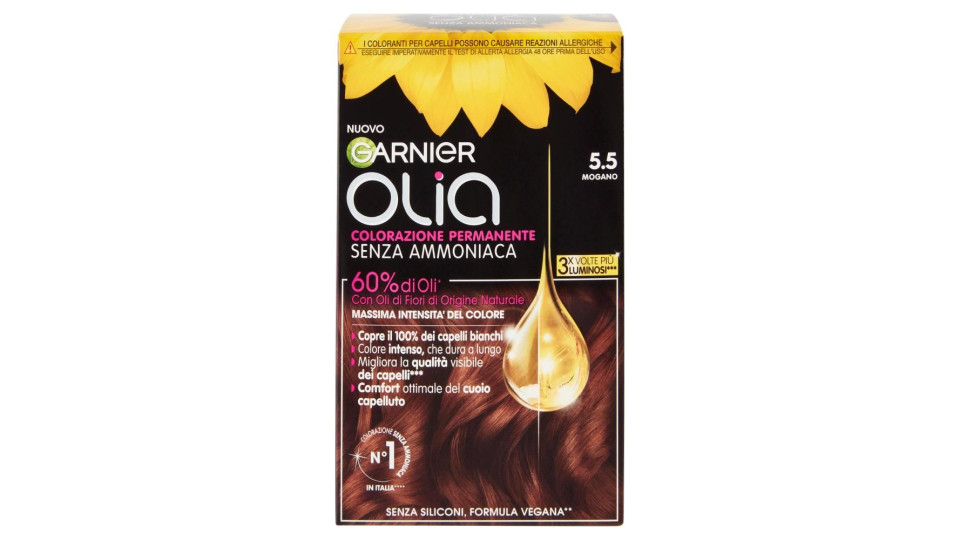 Garnier Olia Tinta Capelli, Senza Ammoniaca, Mahogani Brown 55