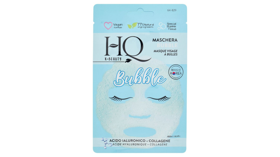 HQ K-Beauty Maschera Bubble Attivi: Acido Ialuronico - Collagene