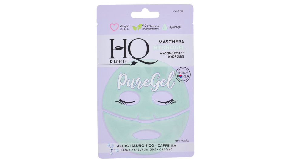 HQ K-Beauty Maschera Hydrogel Attivi: Acido Ialuronico - Caffeina