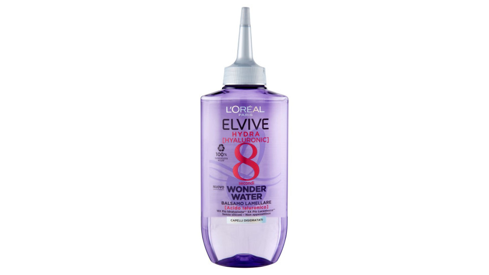 L'Oréal Paris Elvive Hydra Hyaluronic Wonder Water Balsamo Lamellare Per Capelli Disidratati, 200 ml