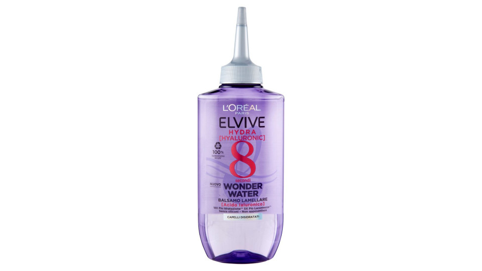 L'Oréal Paris Elvive Hydra Hyaluronic Wonder Water Balsamo Lamellare Per Capelli Disidratati, 200 ml