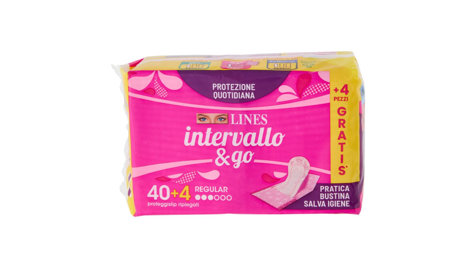 Lines intervallo & go Regular proteggislip ripiegati 40 + 4 pz