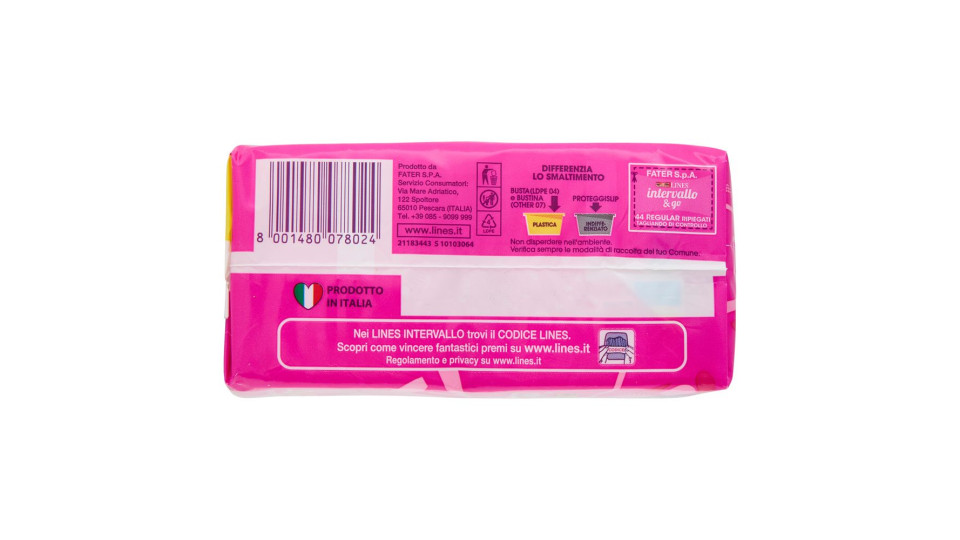 Lines intervallo & go Regular proteggislip ripiegati 40 + 4 pz