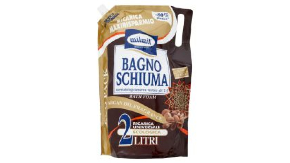 milmil Bagno Schiuma Argan Oil Fragrance Ricarica Universale Ecologica 2 Litri