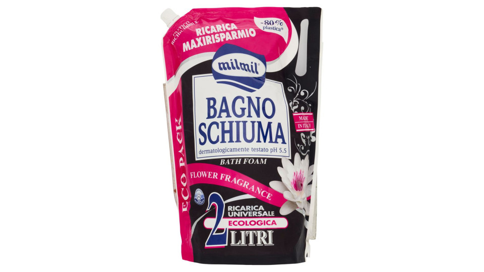 milmil Bagno Schiuma Flower Fragrance Ricarica Universale Ecologica 2 Litri
