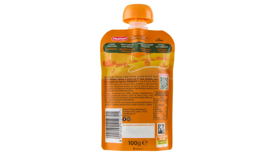 Plasmon il Frullato Mela, Pera, Banana 100 g
