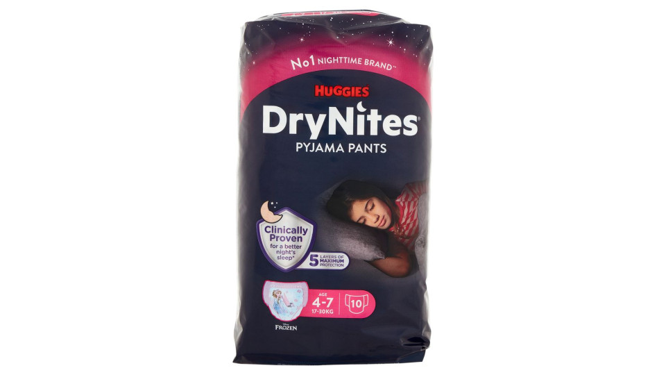Huggies DryNites Pyjama Pants Age 4-7 17-30 Kg 10 pz