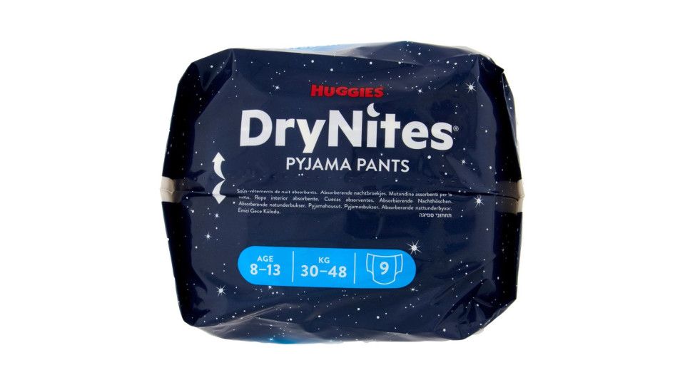 Huggies DryNites Pyjama Pants Age 8-13 30-48 Kg 9 pz