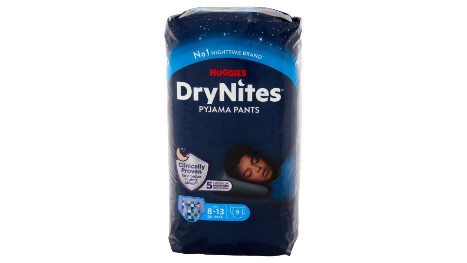 Huggies DryNites Pyjama Pants Age 8-13 30-48 Kg 9 pz