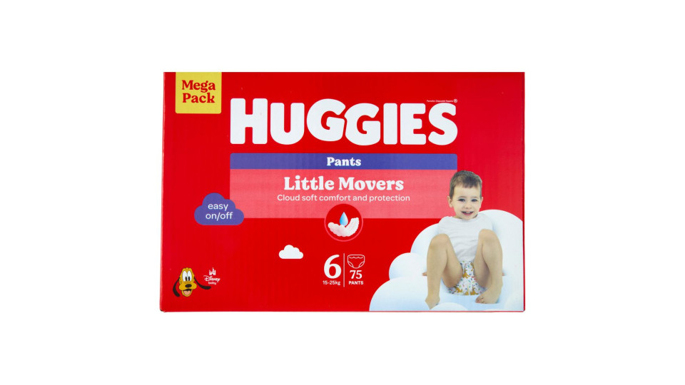 Huggies Little Movers Pants 6 15-25 Kg 30 pz